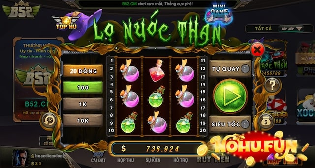 Game nổ hũ B52 Lọ Nước Thần