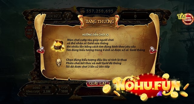 Thao tác đặt cược nổ hũ Pirate King